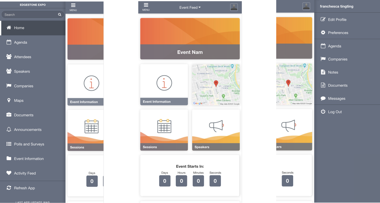 The existing EventMobi event app
