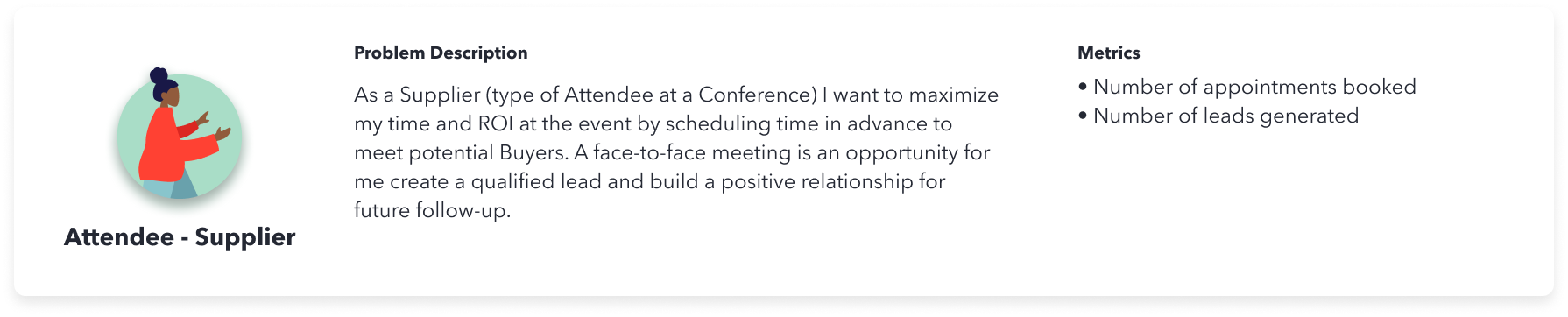 Supplier attendee persona